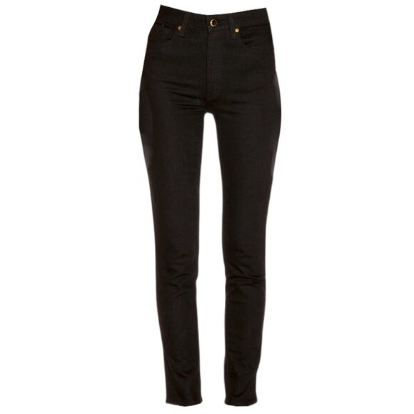 Khaite Black Vanessa High Rise Straight Jean
